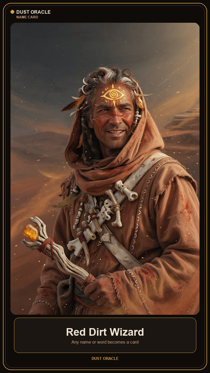 Name card: Red Dirt Wizard
